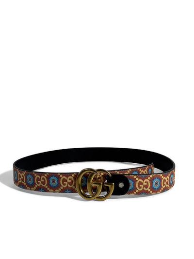 Gucci Vintage Pattern Belt  🧡 | Antique Gold Double G Buckle 🌿✨