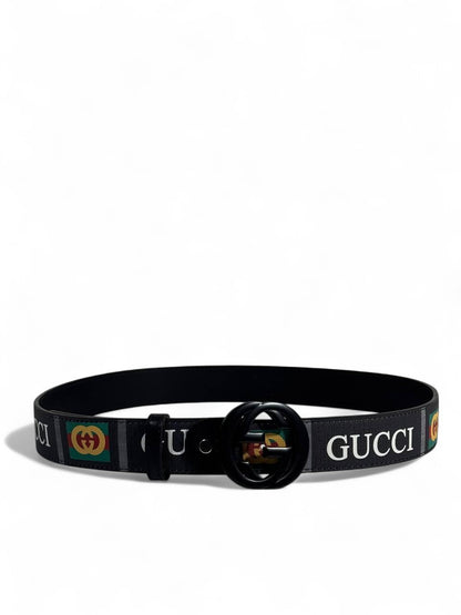 Gucci Black Logo Belt 115 cm 🖤 | Signature Print & Matte Black Buckle 🪶🔥