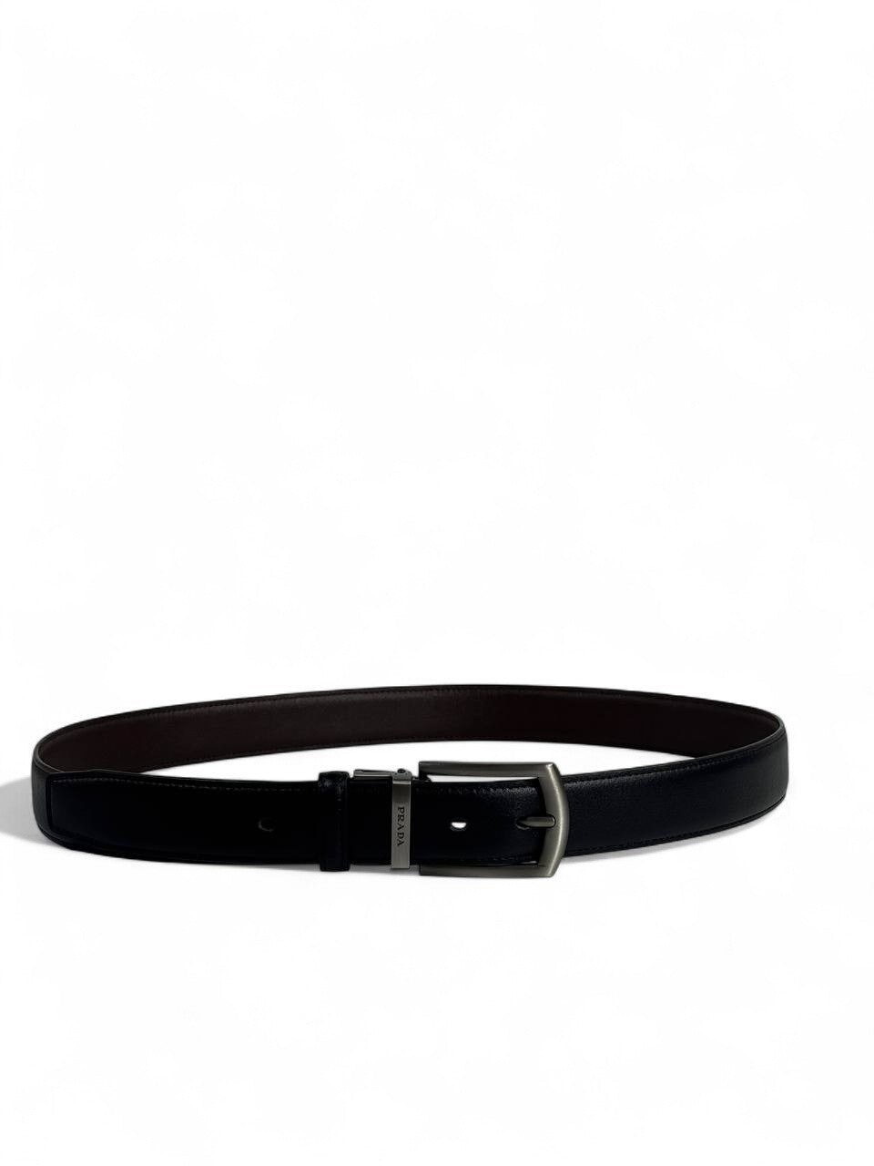 Prada Black Leather Belt 🖤 | Classic Pin Buckle | 120 cm Double Face