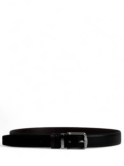 Hugo Boss Black Leather Belt 🖤 | Elegant Silver Buckle | 120 cm Double Face