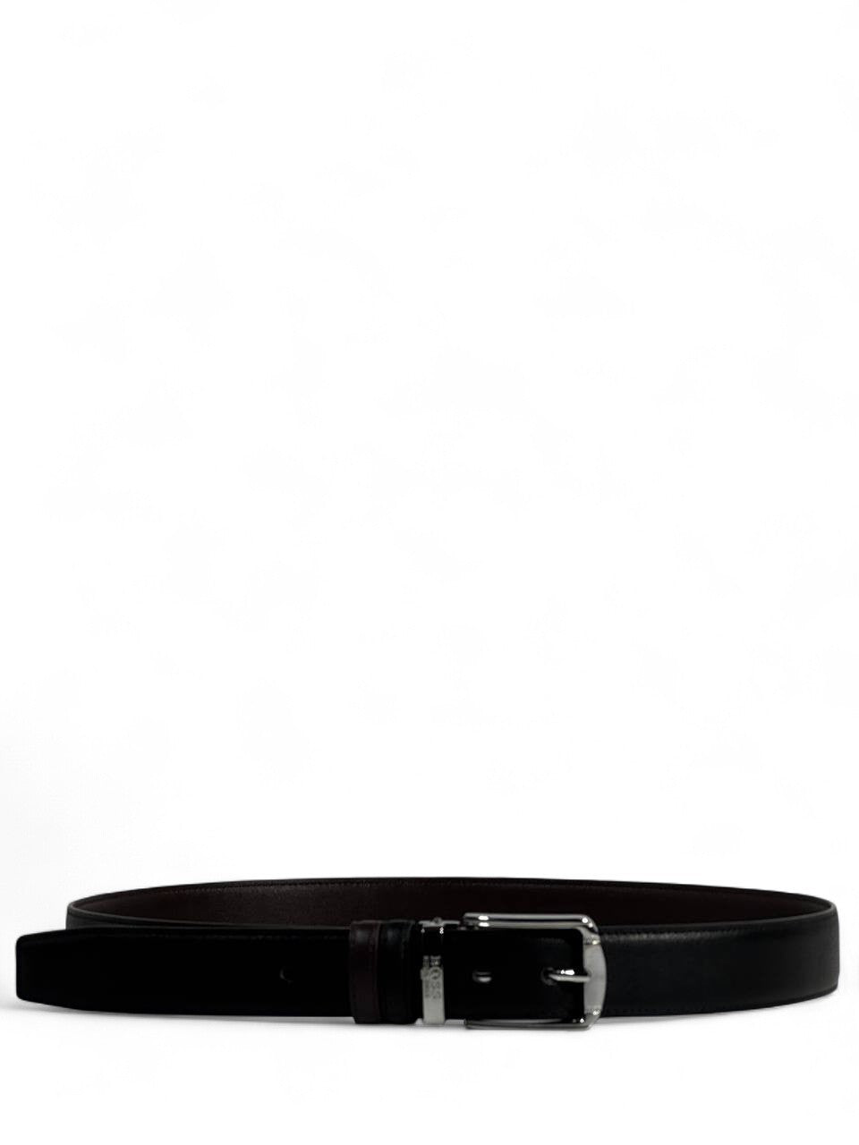 Hugo Boss Black Leather Belt 🖤 | Elegant Silver Buckle | 120 cm Double Face