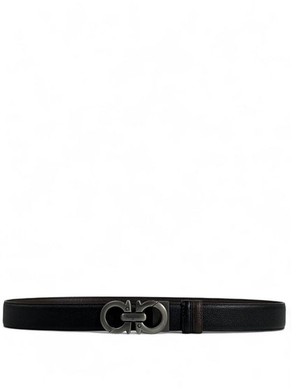 Ferragamo Black Double-Face Belt 🖤 | Iconic Gancini Buckle | 115 cm