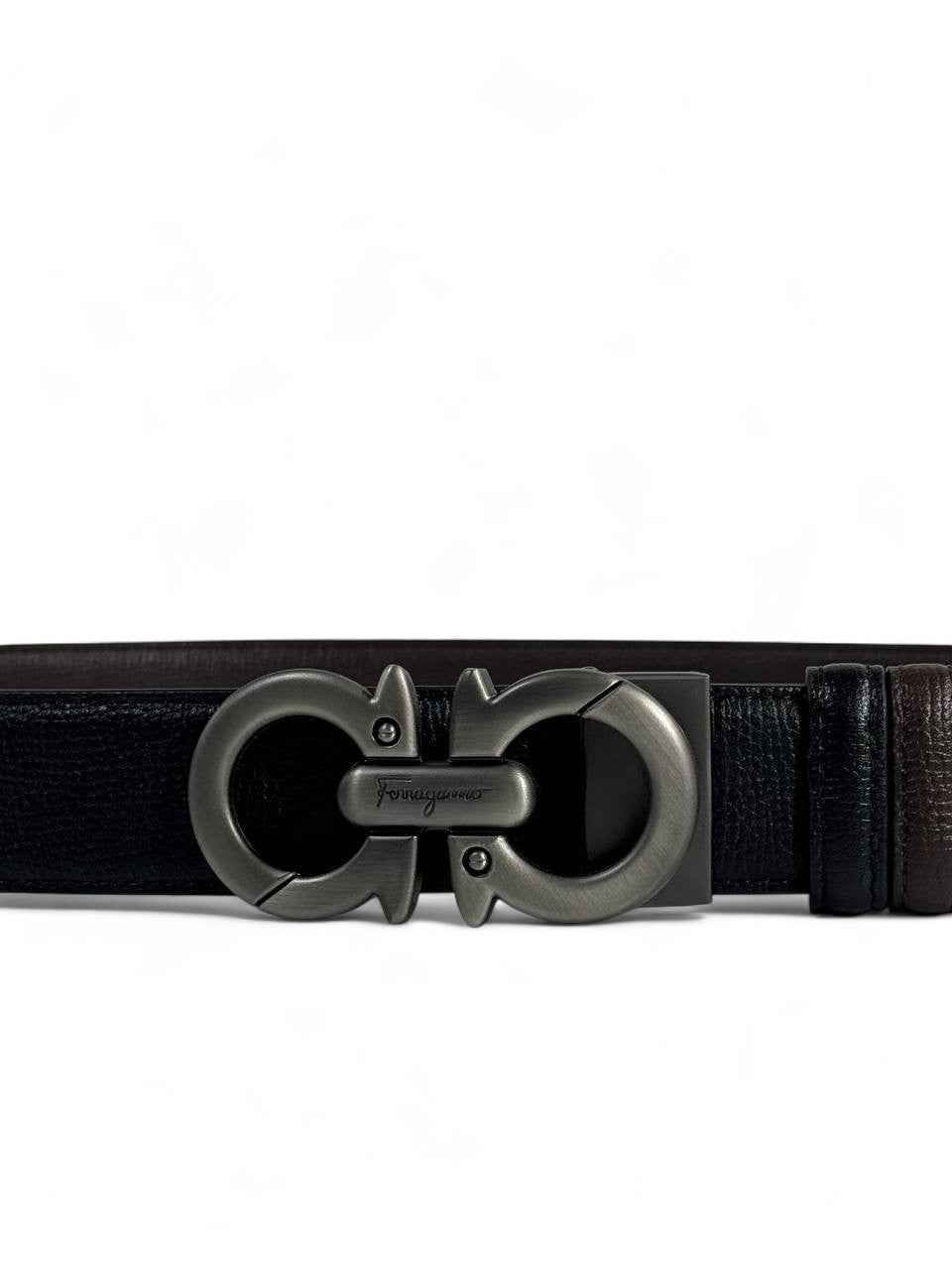 Ferragamo Black Double-Face Belt 🖤 | Iconic Gancini Buckle | 115 cm
