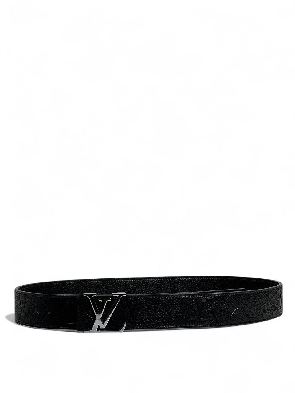 Louis Vuitton Black Monogram Belt 🖤 | Silver LV Buckle | 115 cm
