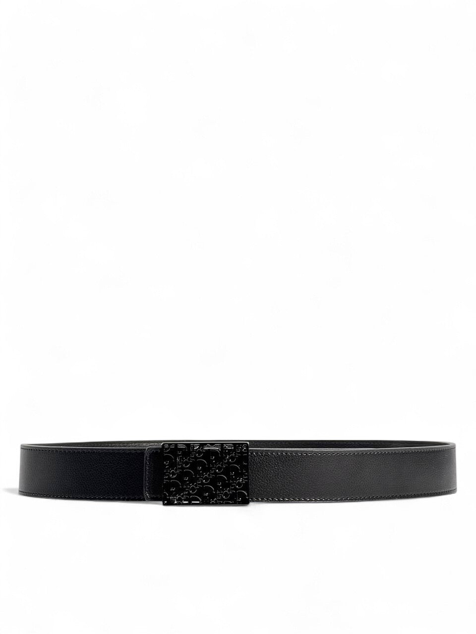✨ Dior Black Leather Belt | Embossed Square Buckle 🖤 | 120 cm