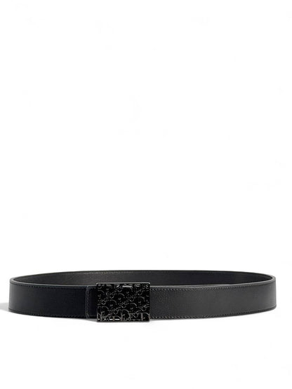 ✨ Dior Black Leather Belt | Embossed Square Buckle 🖤 | 120 cm