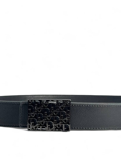 ✨ Dior Black Leather Belt | Embossed Square Buckle 🖤 | 120 cm