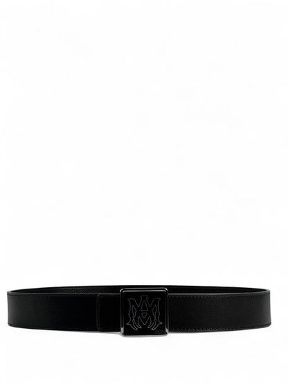 🖤 AMIRI Black Leather Belt | Signature Logo Buckle | 110 cm