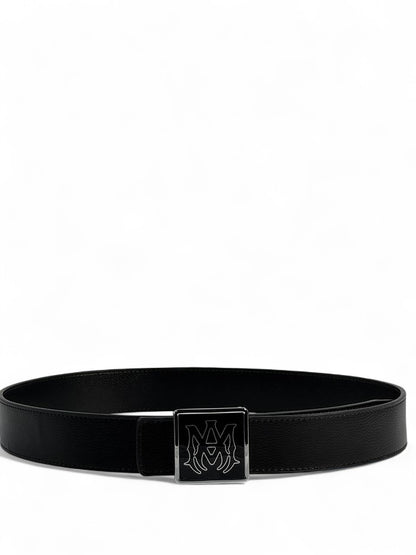 🖤 AMIRI Black Leather Belt | Signature Logo Buckle | 110 cm