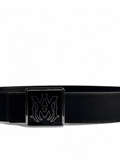 🖤 AMIRI Black Leather Belt | Signature Logo Buckle | 110 cm