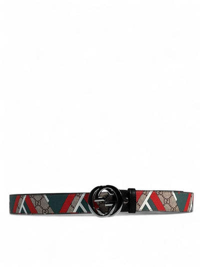 ✨ Gucci Multicolor Pattern Belt 🟥🟩⚪ | Black GG Buckle |