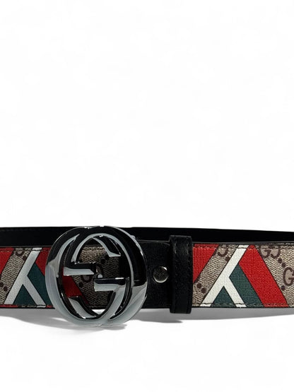 ✨ Gucci Multicolor Pattern Belt 🟥🟩⚪ | Black GG Buckle | 120 cm