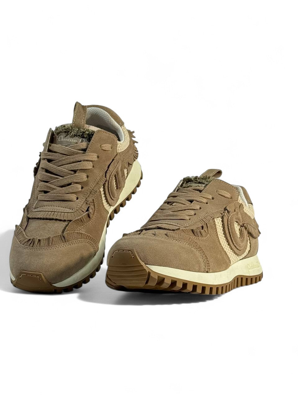 ✨ Christian Dior Beige Mesh & Suede Sneakers | Luxury Casual Unisex Shoes 👟
