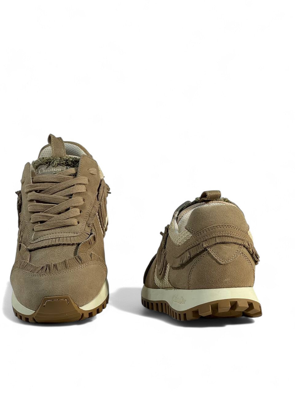✨ Christian Dior Beige Mesh & Suede Sneakers | Luxury Casual Unisex Shoes 👟