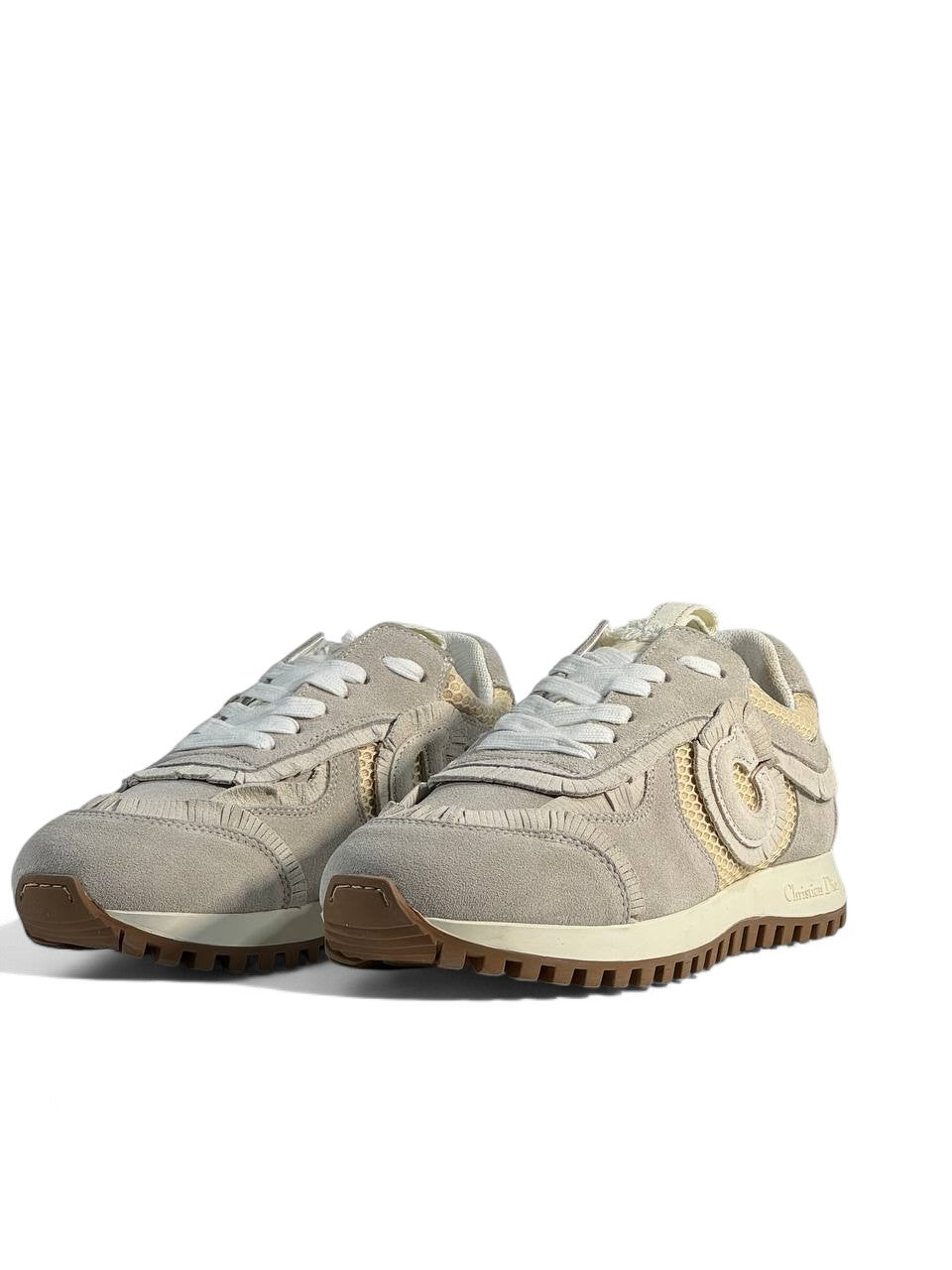 ✨ Christian Dior Light Beige Suede & Mesh Sneakers | Luxury Unisex Casual Shoes 🤍👟
