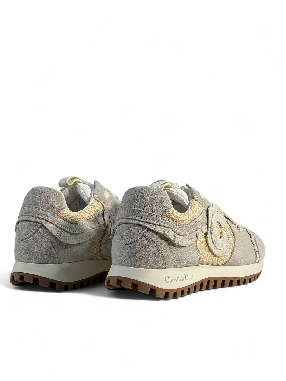 ✨ Christian Dior Light Beige Suede & Mesh Sneakers | Luxury Unisex Casual Shoes 🤍👟