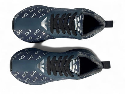 💙 Emporio Armani EA7 Navy Pattern Sneakers | Sporty Luxury Trainers 👟✨