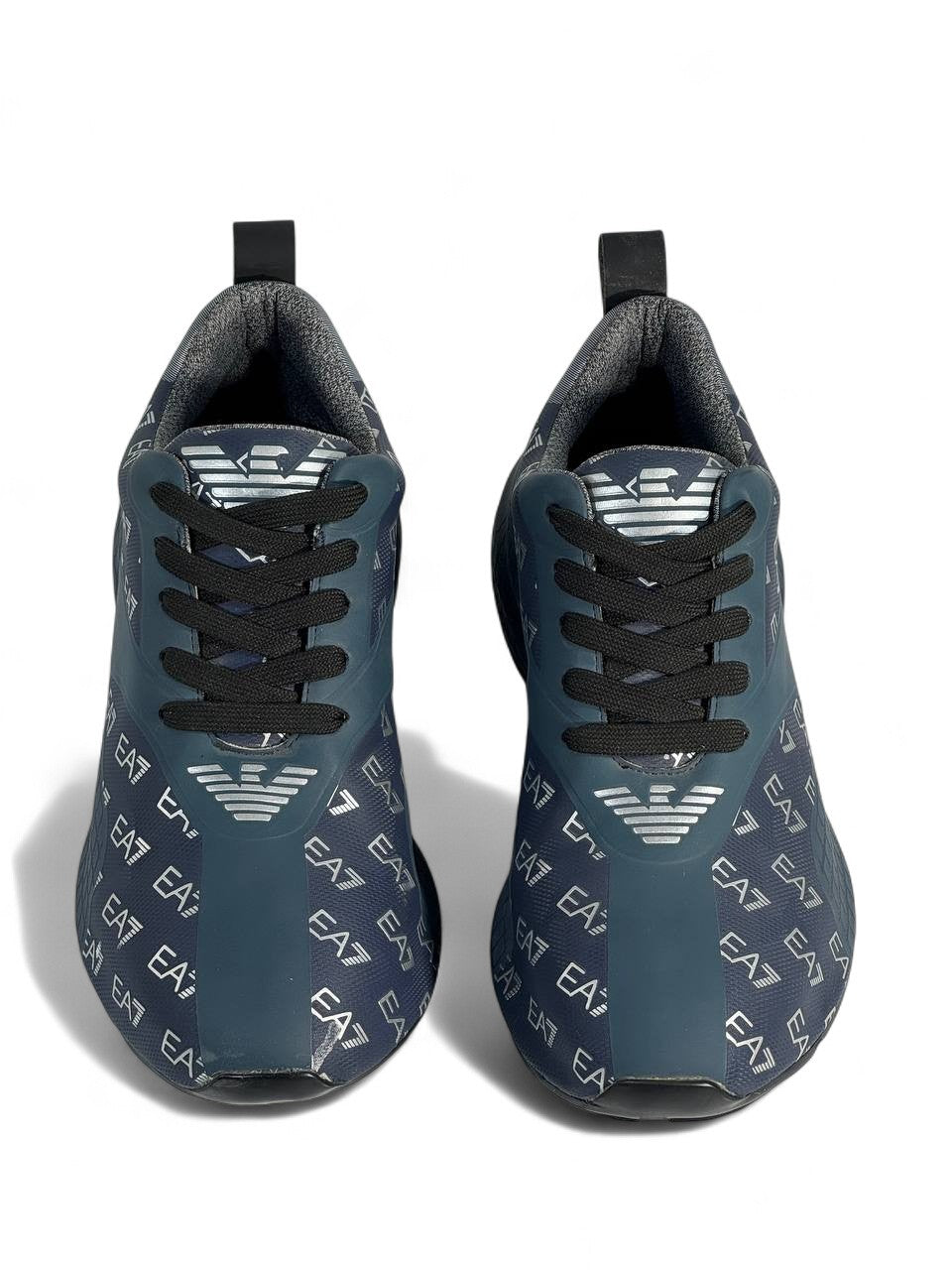 💙 Emporio Armani EA7 Navy Pattern Sneakers | Sporty Luxury Trainers 👟✨