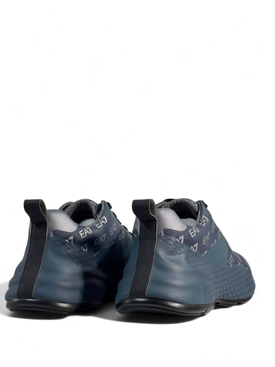 💙 Emporio Armani EA7 Navy Pattern Sneakers | Sporty Luxury Trainers 👟✨