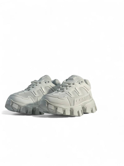 Prada Cloudbust Thunder Sneakers – Triple White, Bold Luxury Streetwear
