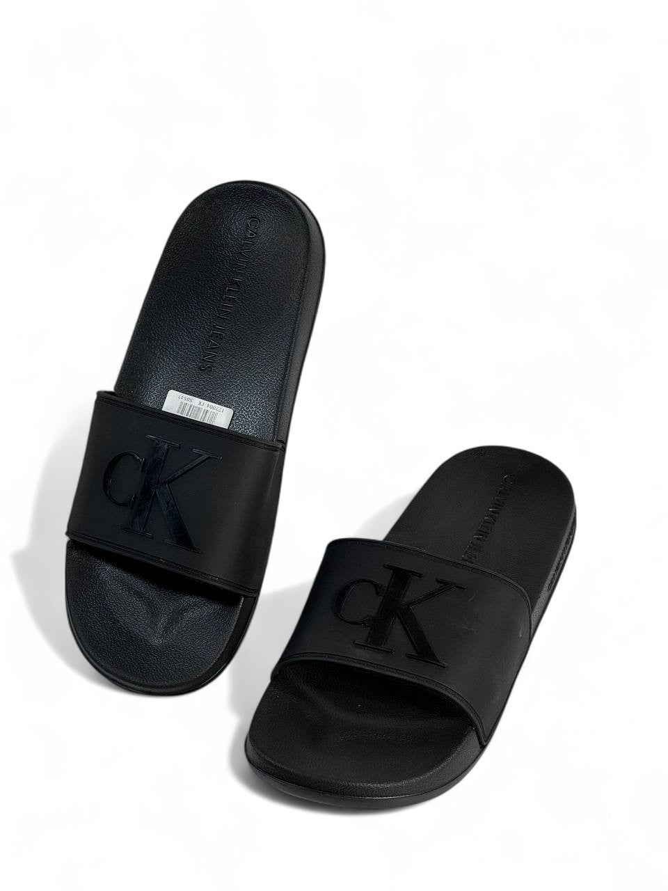 Calvin Klein Jeans Men’s Slides – Triple Black 🖤 | Premium Minimalist Style 🧼👟