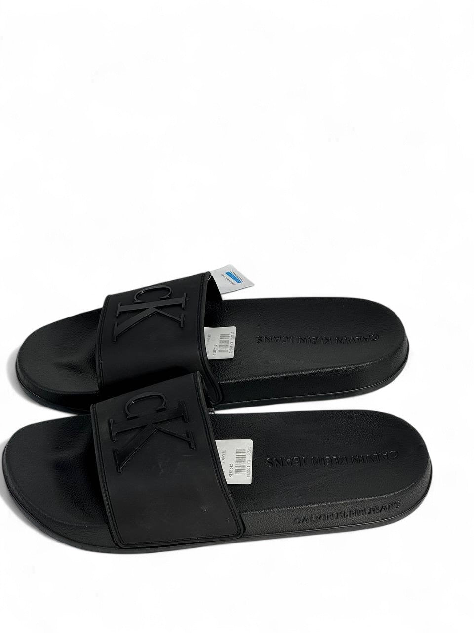 Calvin Klein Jeans Men’s Slides – Triple Black 🖤 | Premium Minimalist Style 🧼👟