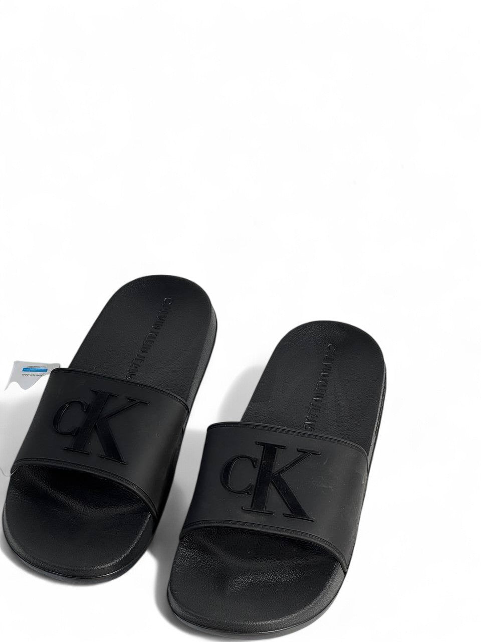 Calvin Klein Jeans Men’s Slides – Triple Black 🖤 | Premium Minimalist Style 🧼👟