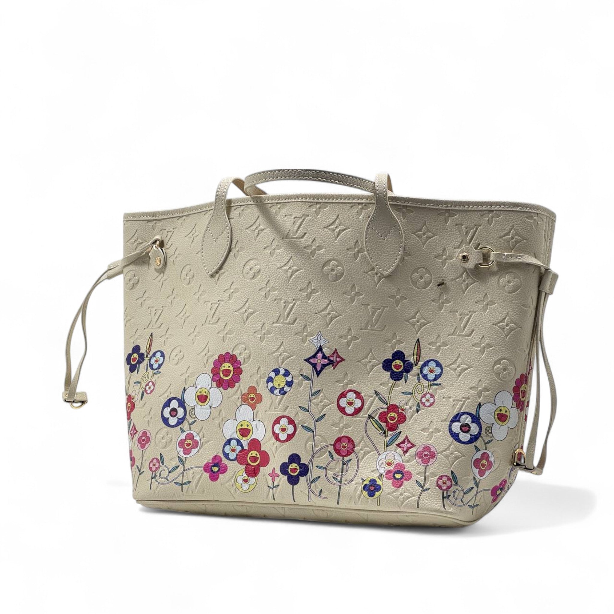 Louis Vuitton Cream Floral Neverfull Tote 🌸✨ + Matching Pouch | Limited Art Edition 🖼️