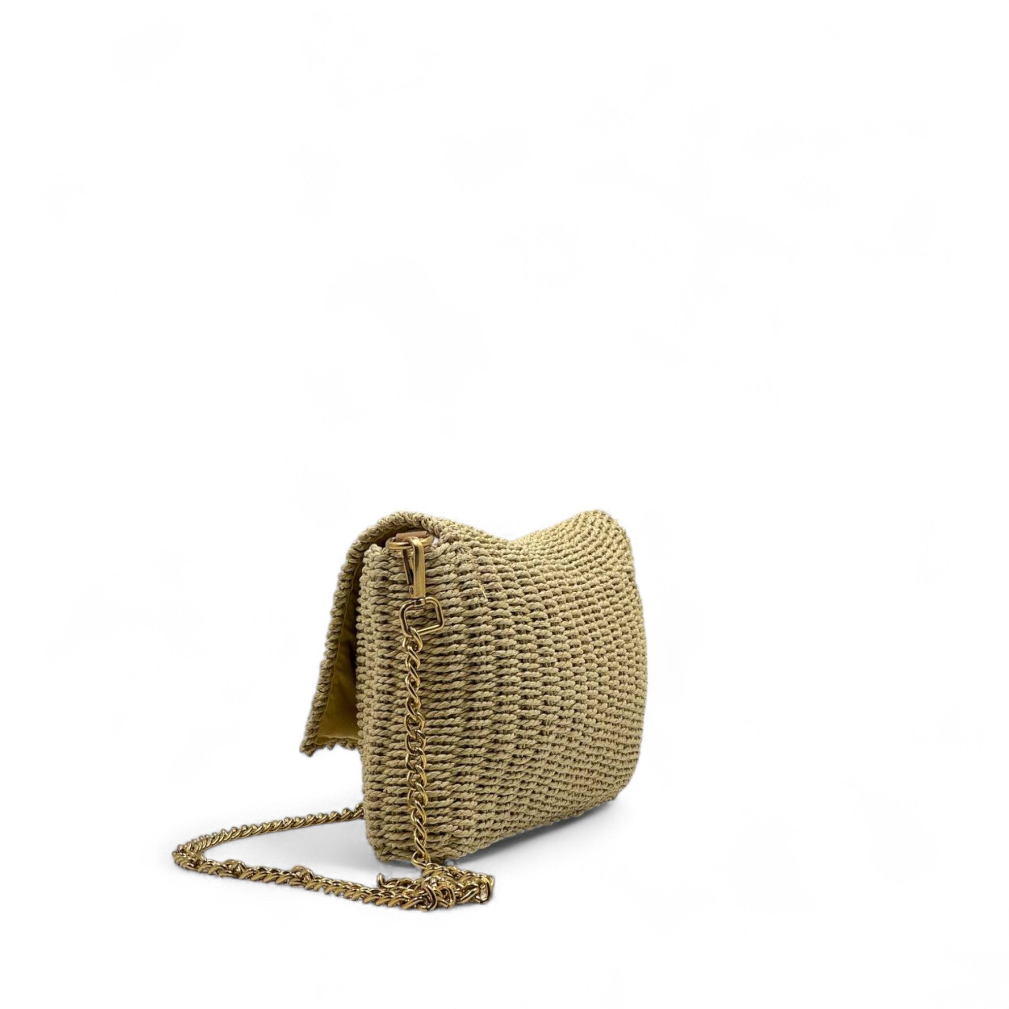 Saint Laurent Raffia Chain Crossbody Bag 💛🌾 | YSL Mini Flap Summer Purse ✨