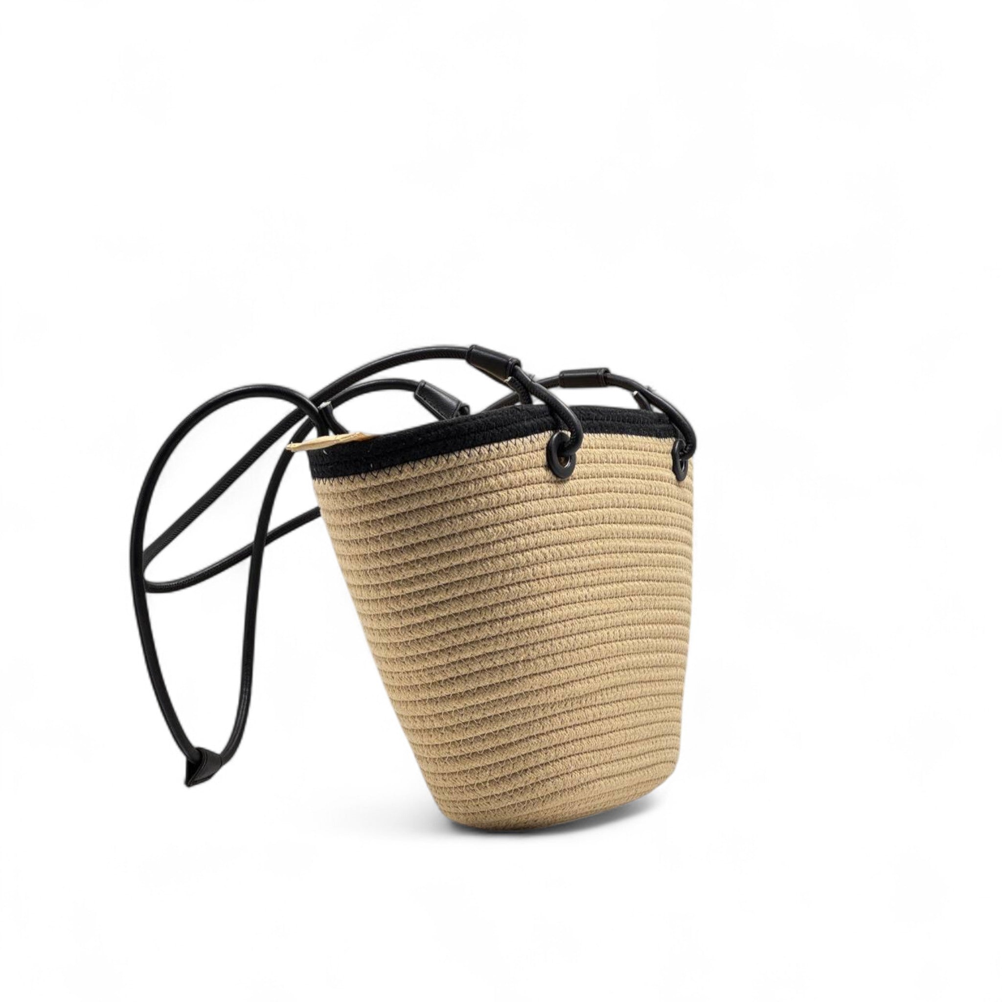 Saint Laurent Raffia Tote with Black Trim 🖤🌾 | YSL Gold Logo Summer Bag ✨