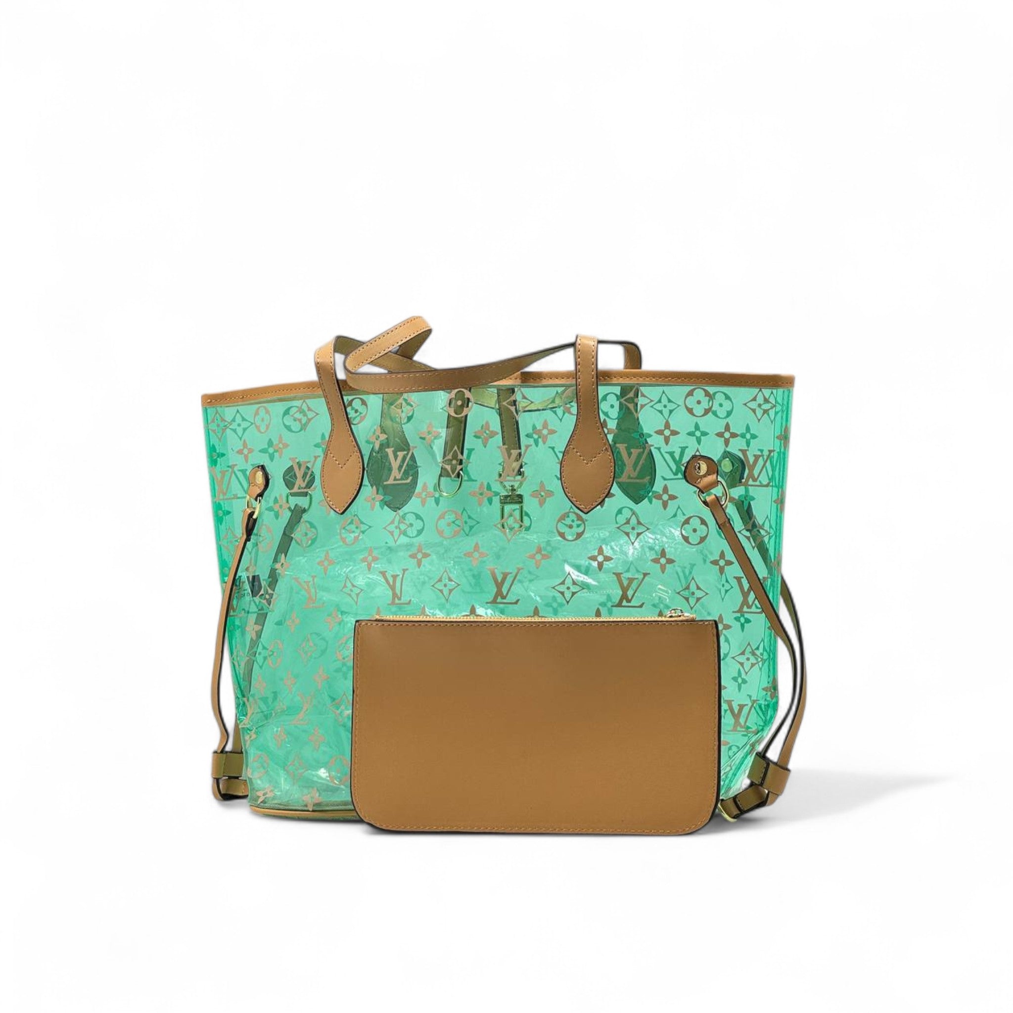 Louis Vuitton Green Transparent Monogram Tote 💚👜 | With Matching Pouch | Summer Edition ☀️