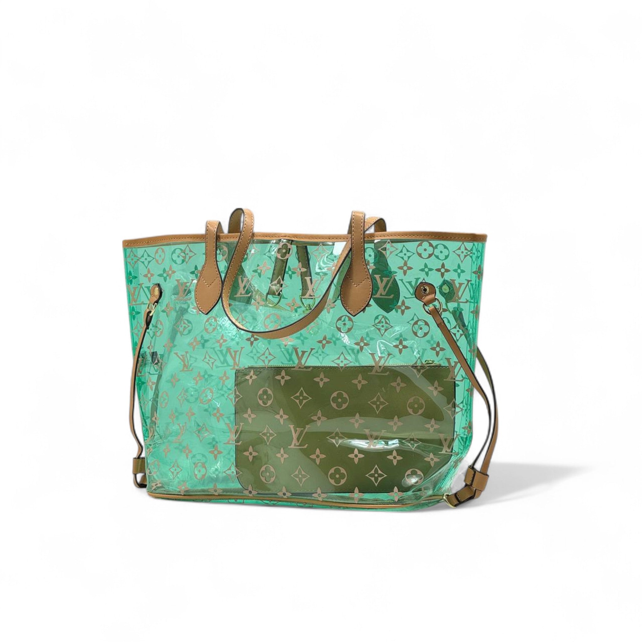 Louis Vuitton Green Transparent Monogram Tote 💚👜 | With Matching Pouch | Summer Edition ☀️