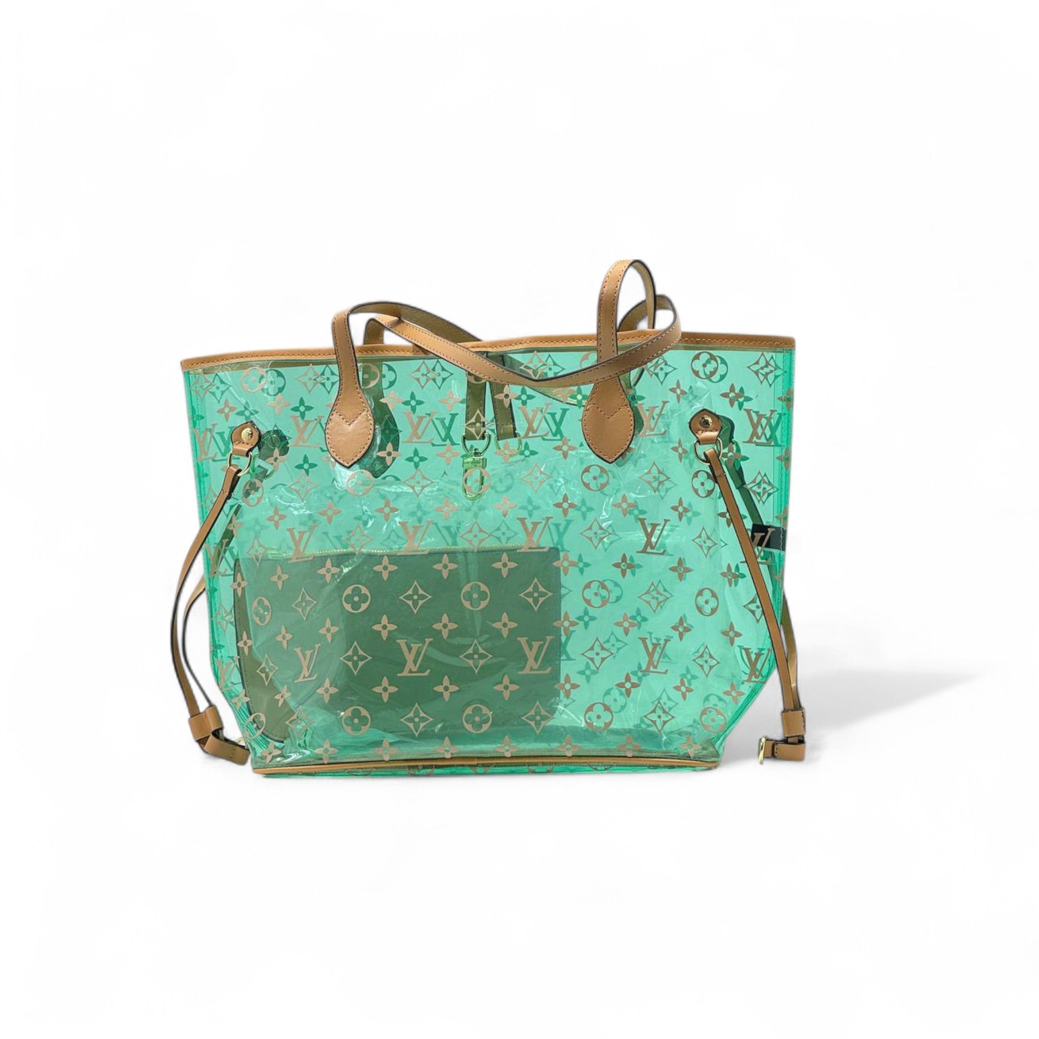 Louis Vuitton Green Transparent Monogram Tote 💚👜 | With Matching Pouch | Summer Edition ☀️