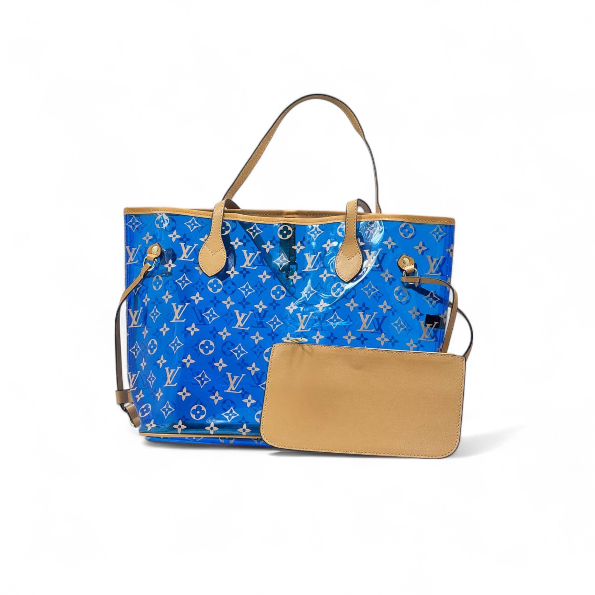 Louis Vuitton Blue Transparent Monogram Tote 💙👜 | Summer PVC Edition with Matching Pouch