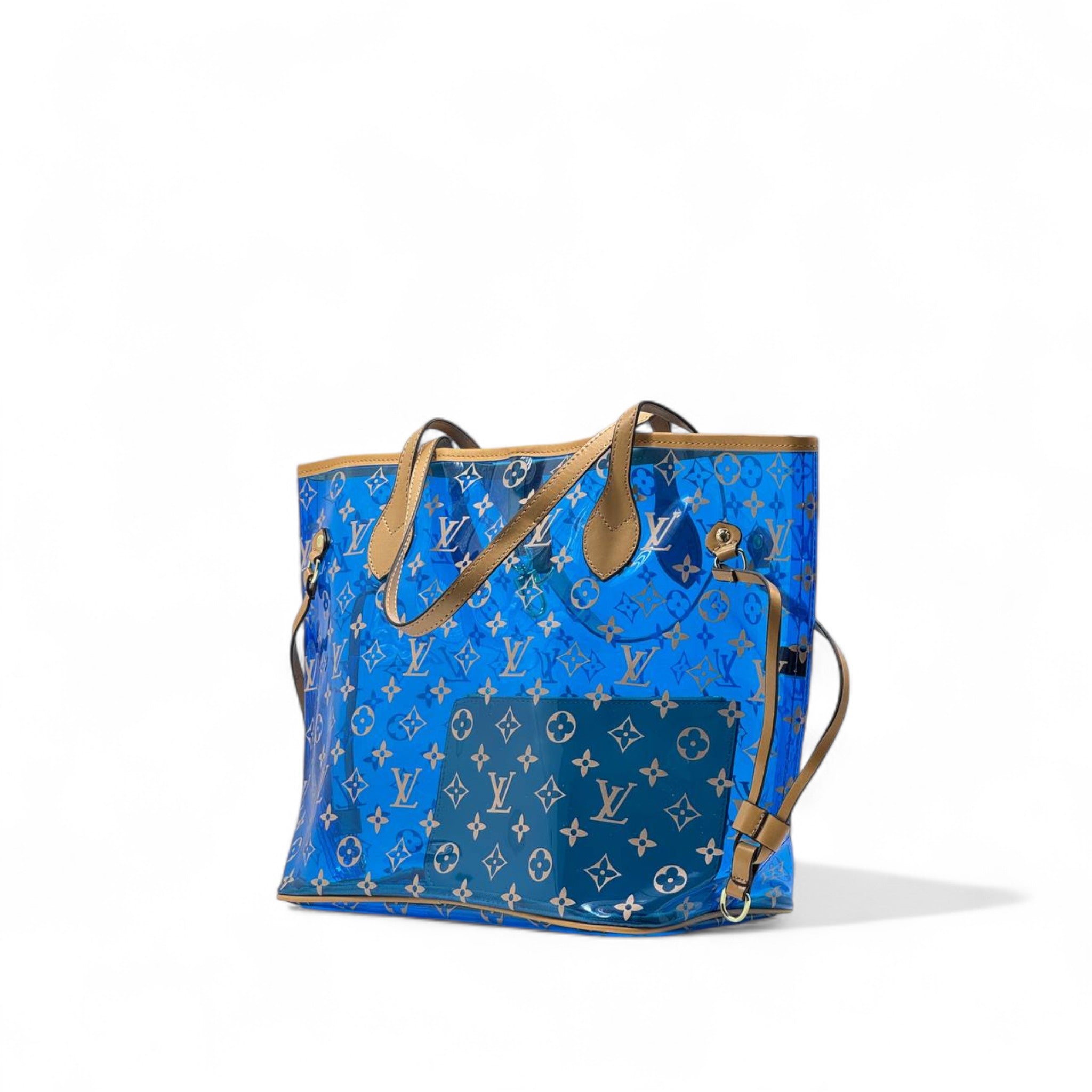 Louis Vuitton Blue Transparent Monogram Tote 💙👜 | Summer PVC Edition with Matching Pouch