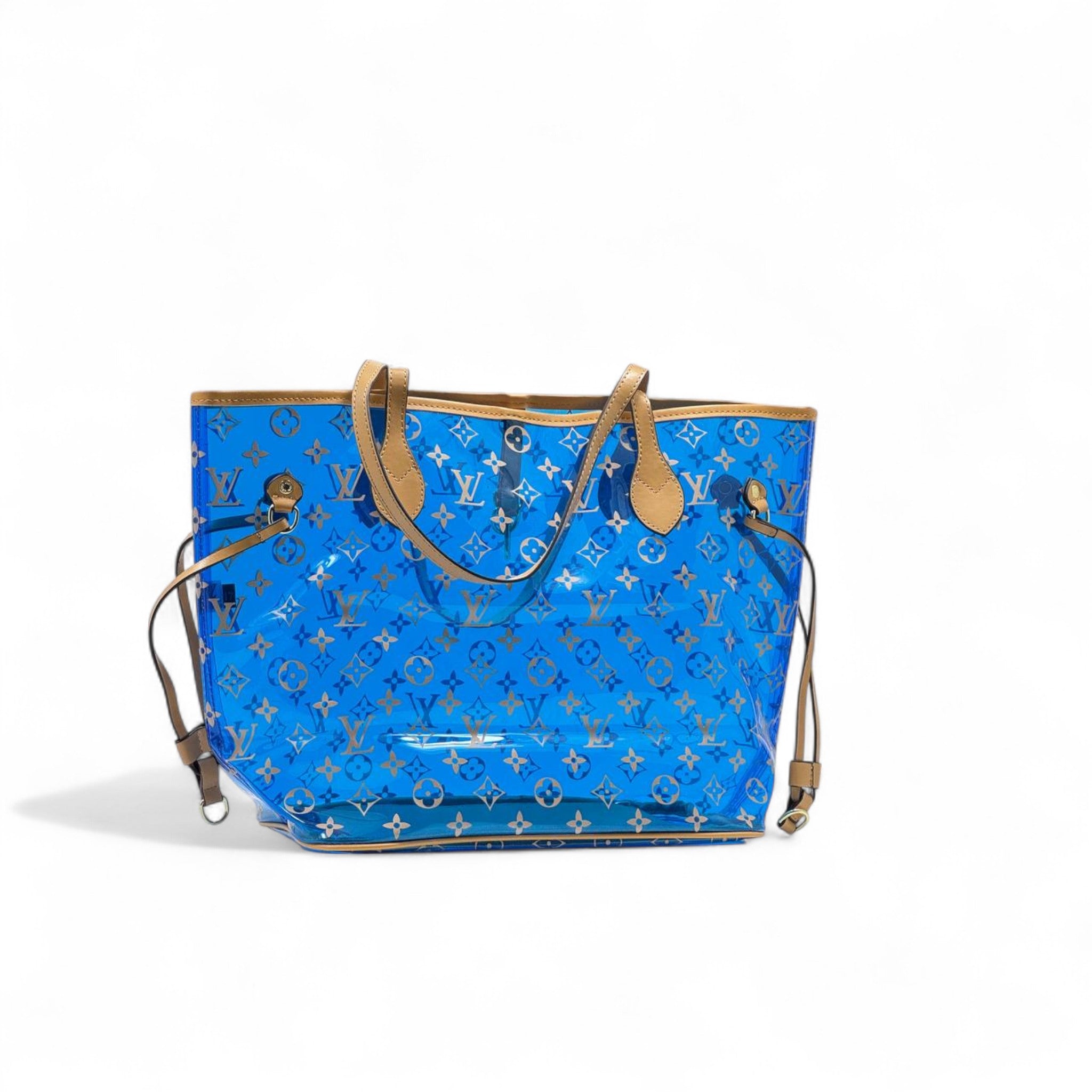 Louis Vuitton Blue Transparent Monogram Tote 💙👜 | Summer PVC Edition with Matching Pouch