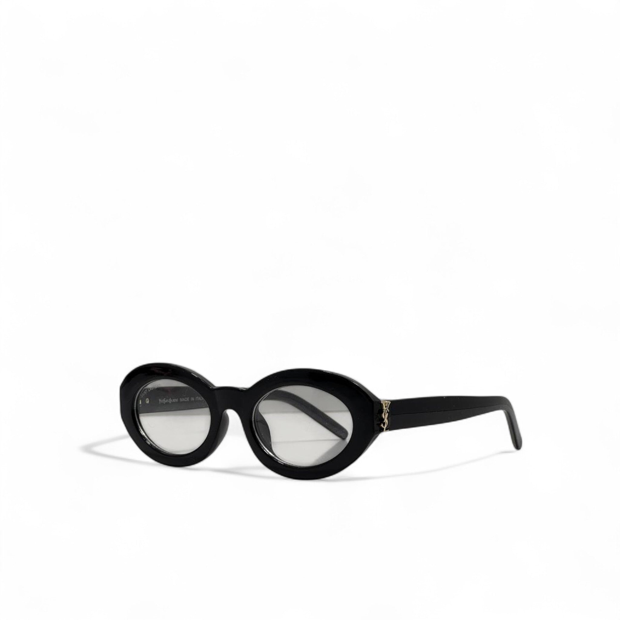 Saint Laurent Oval Optical Glasses 🖤👓 | Retro Black Frame with Gold YSL Detail