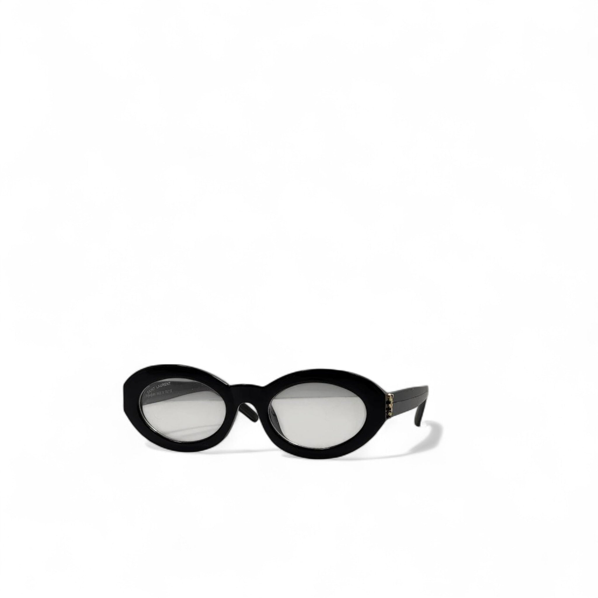 Saint Laurent Oval Optical Glasses 🖤👓 | Retro Black Frame with Gold YSL Detail
