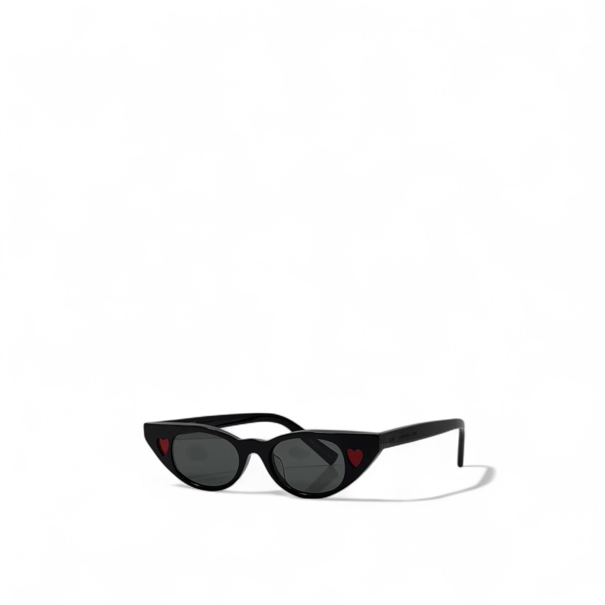 Saint Laurent Heart Cat-Eye Sunglasses 🖤❤️ | Playful Red Detail & Chic Black Frame