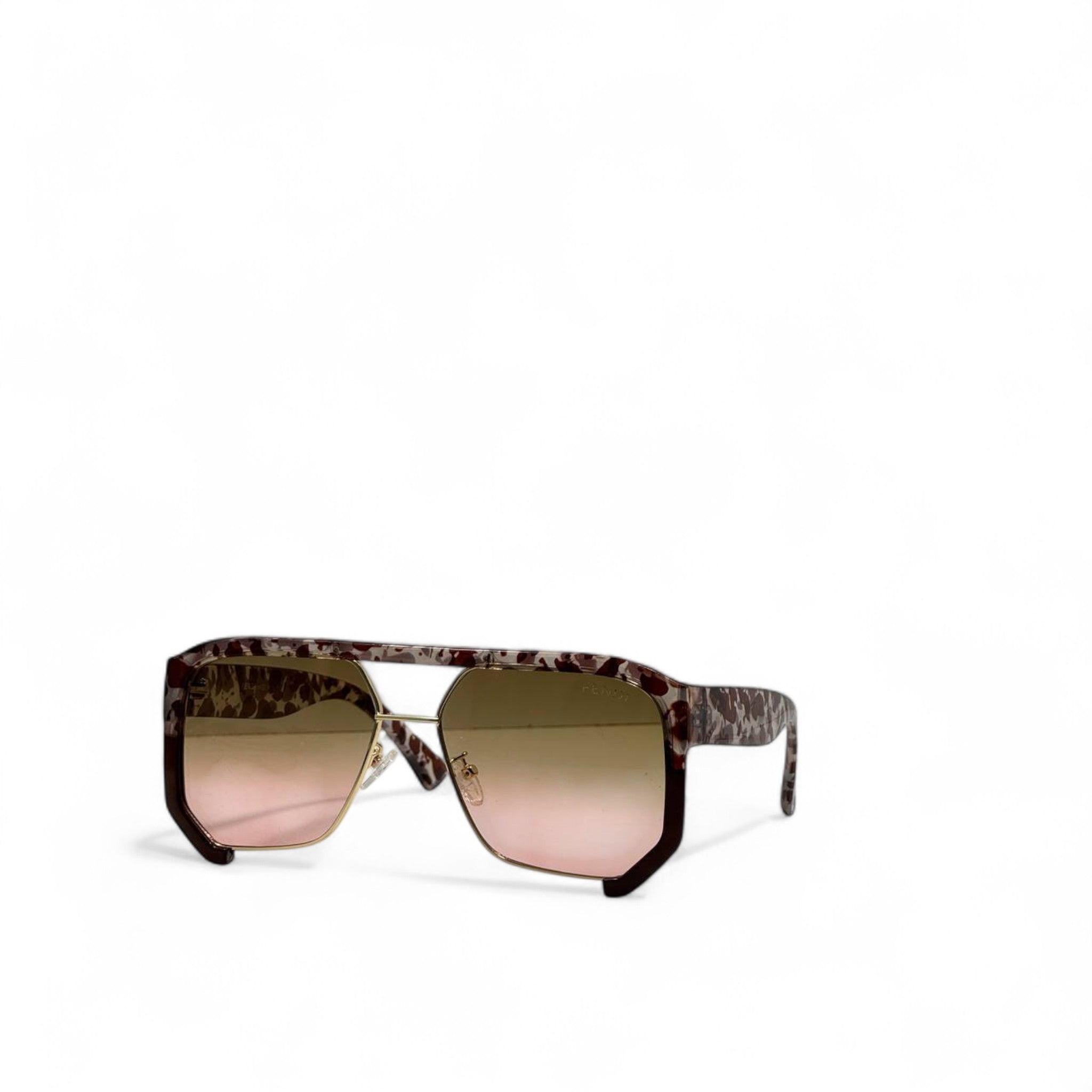 Fendi Marble Gradient Shield Sunglasses 💗 | Pink & Gold Luxe Statement
