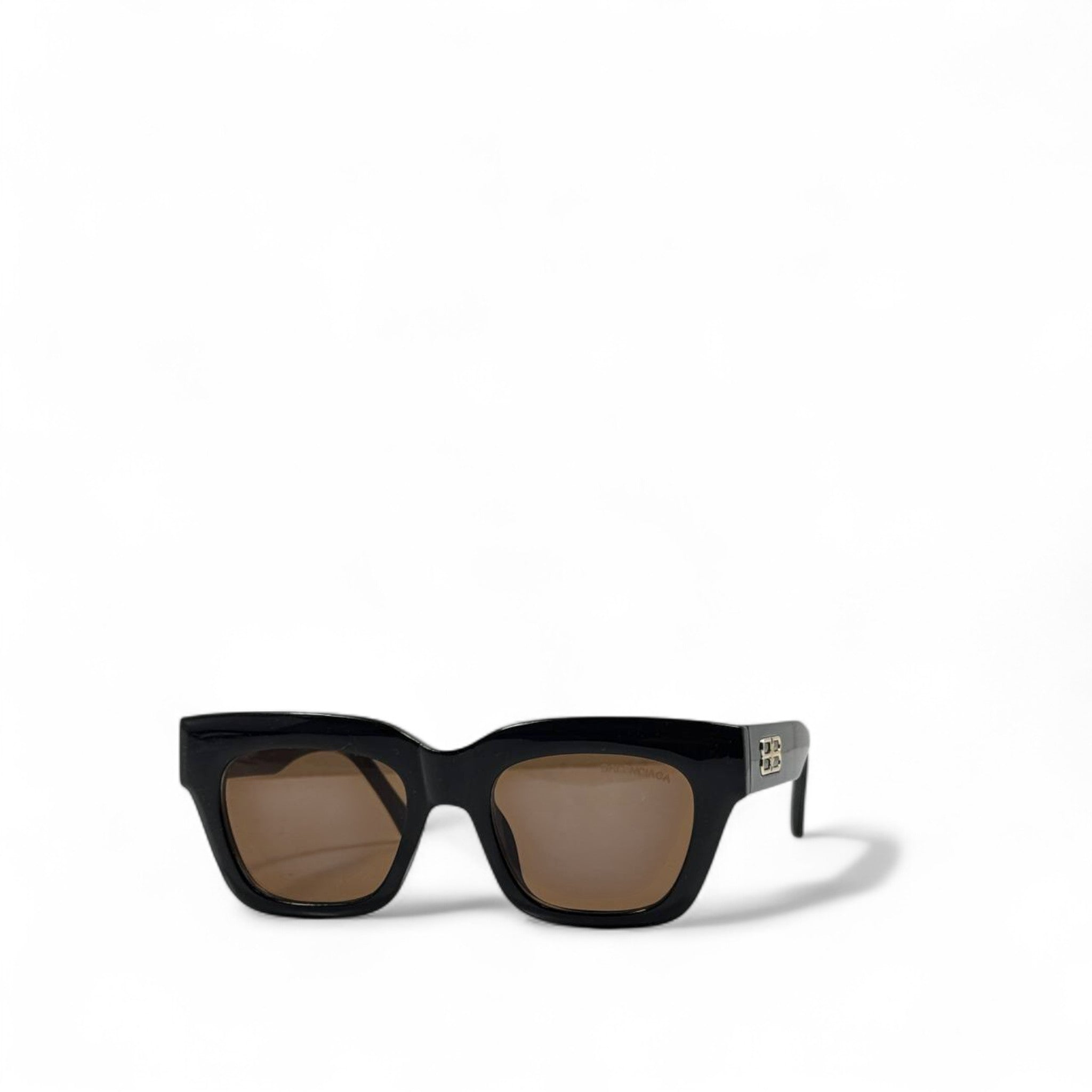 Balenciaga BB Black Square Sunglasses 🖤 | Brown Lenses & Gold Logo Accent