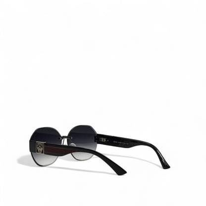 Cartier Octagon Rimless Sunglasses 🖤 | Luxury Gradient Lenses & Black-Gold Temples