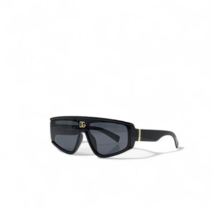 D&G Bold Shield Sunglasses 🖤🕶 | Black Frame with Gold Logo Strip