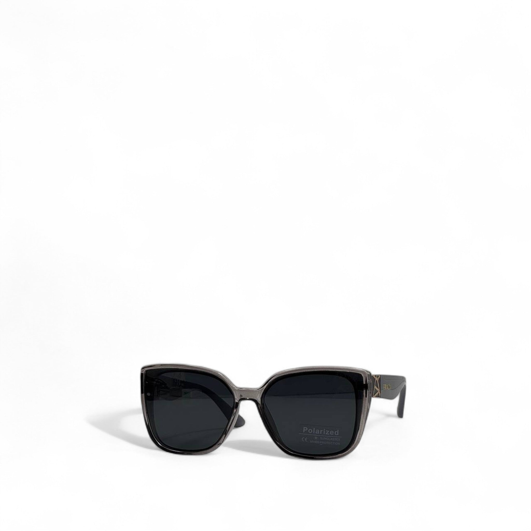 Prada Polarized Square Sunglasses 🖤 | Elegant Black Frame & Gold Accent