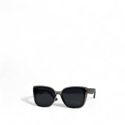 Prada Polarized Square Sunglasses 🖤 | Elegant Black Frame & Gold Accent