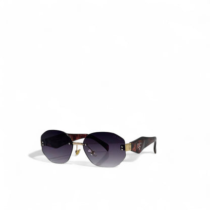 Prada Rimless Gradient Sunglasses 💜 | Marbled Arms & Gold Accent