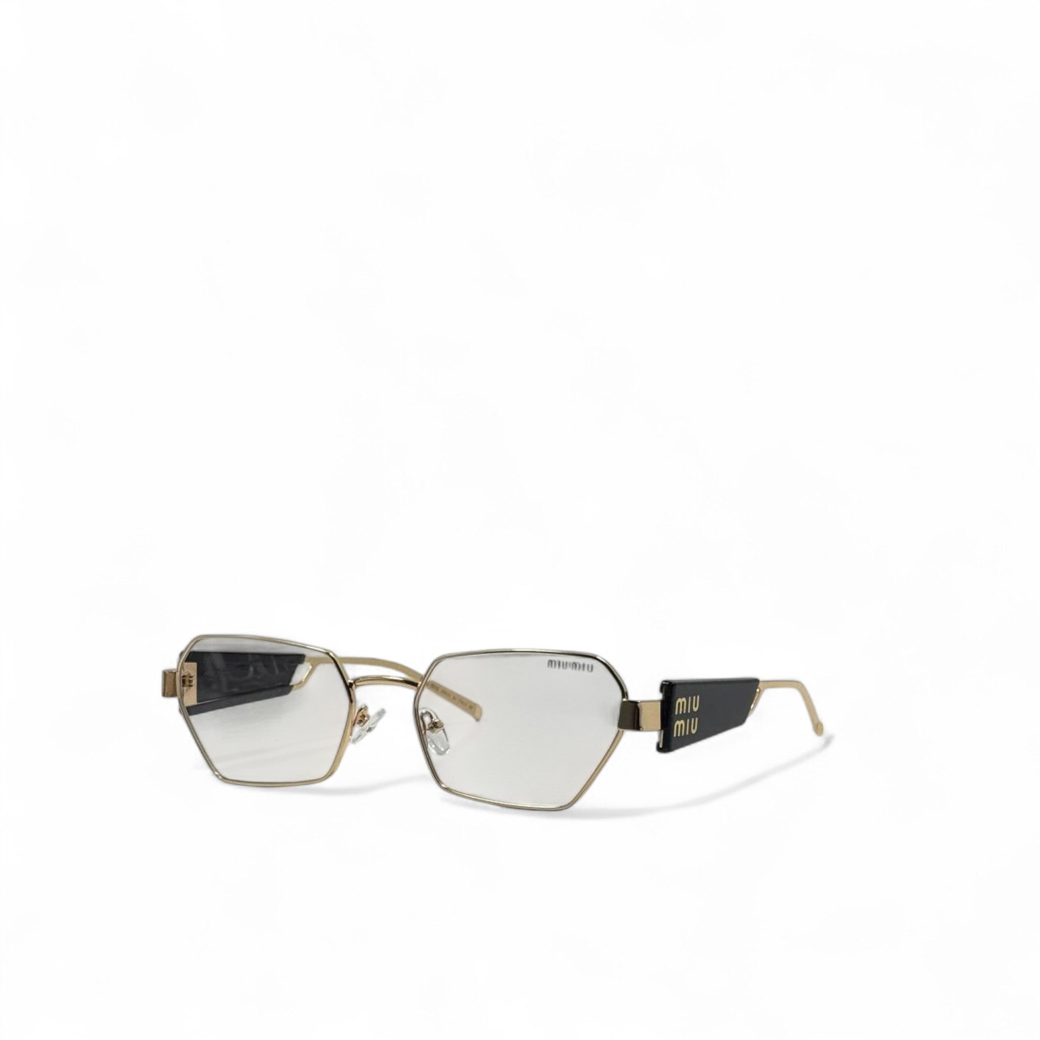 Miu Miu Geometric Optical Glasses – Clear Lenses & Bold Black Temples 🖤✨