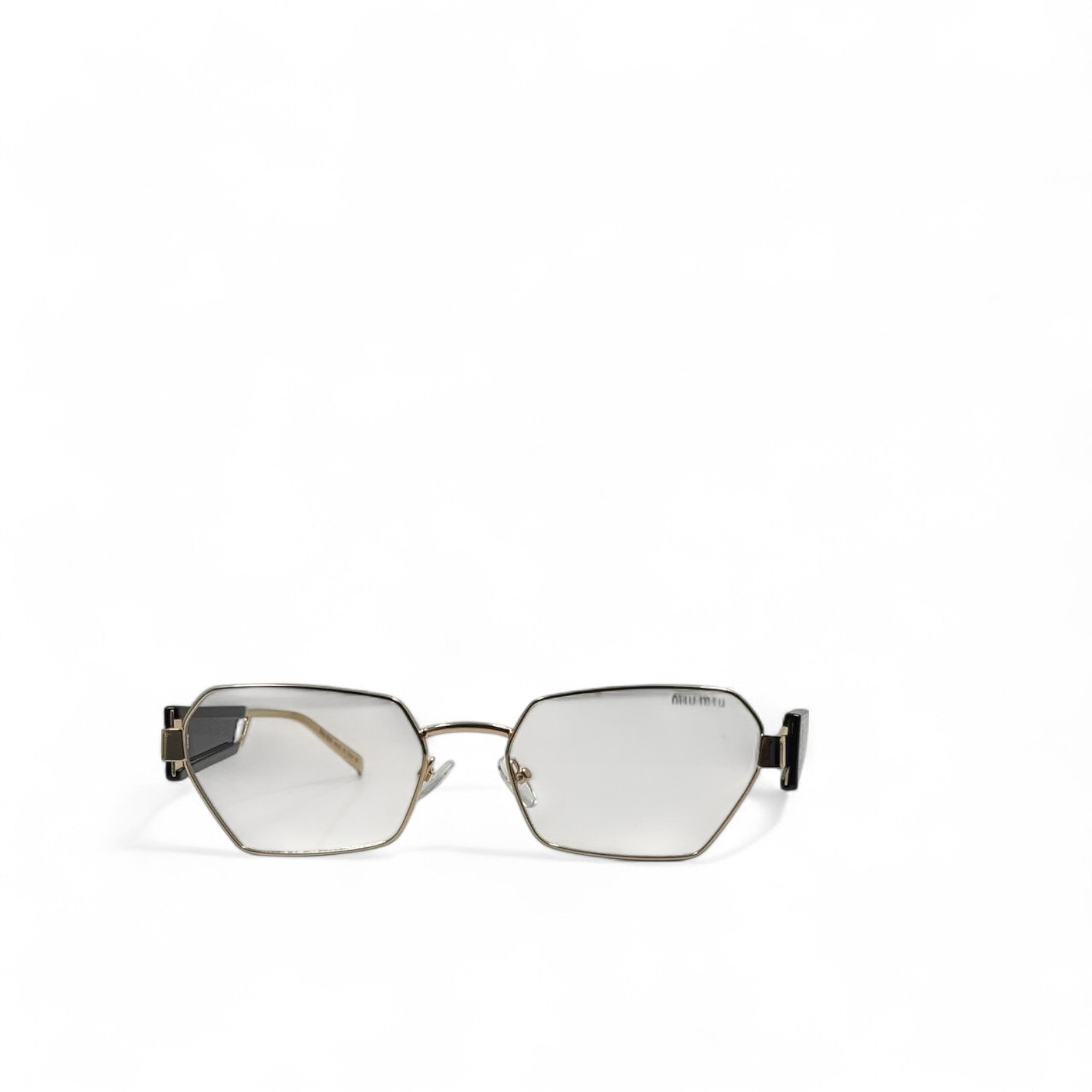 Miu Miu Geometric Optical Glasses – Clear Lenses & Bold Black Temples 🖤✨