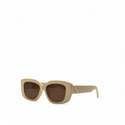 Celine Triomphe Sunglasses – Beige Frame with Brown Lenses