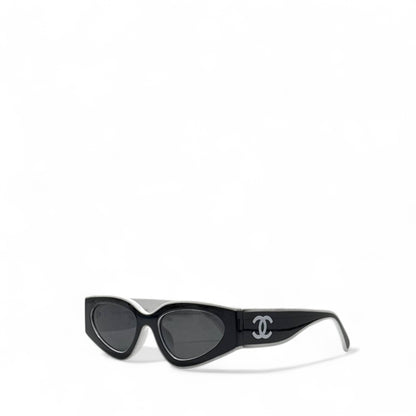Chanel Cat-Eye Sunglasses – Monochrome Elegance 🖤🤍